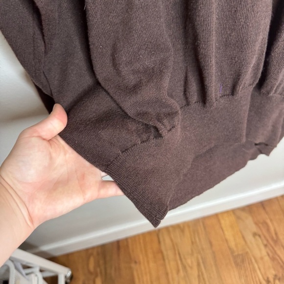 Peter Millar Cashmere Blend 1/4 Zip Pullover Sweater Mens L Brown Lightweight - Picture 5 of 8